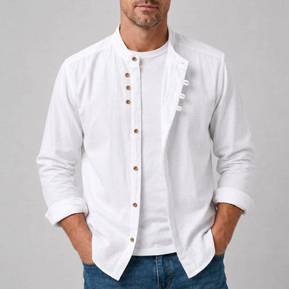 Mito - Men's Ultra Comfortable Band Collar Shirt