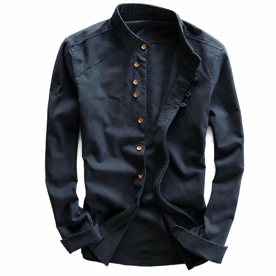 Mito - Men's Ultra Comfortable Band Collar Shirt