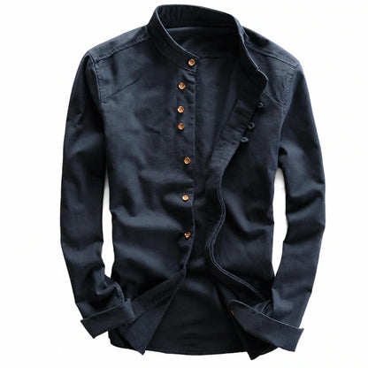 Mito - Men's Ultra Comfortable Band Collar Shirt