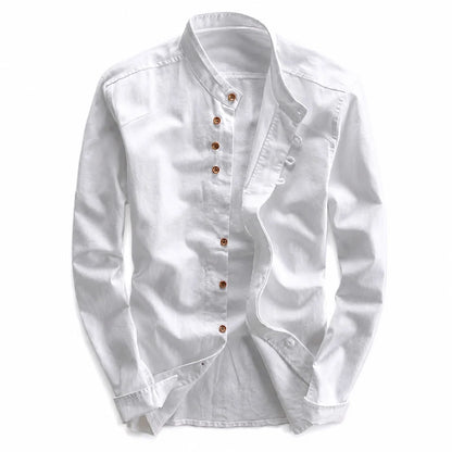 Mito - Men's Ultra Comfortable Band Collar Shirt