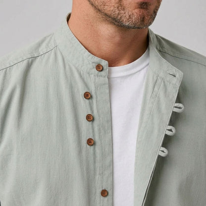 Mito - Men's Ultra Comfortable Band Collar Shirt