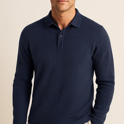 Hudson - Men's Ultra Comfortable Long Sleeve Polo Shirt