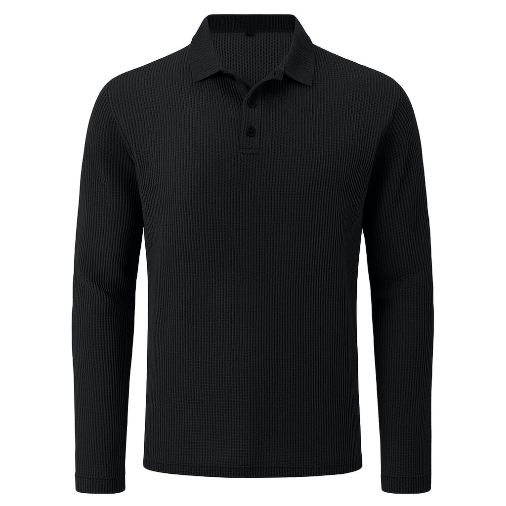 Hudson - Men's Ultra Comfortable Long Sleeve Polo Shirt