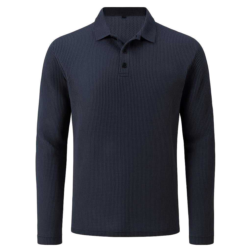 Hudson - Men's Ultra Comfortable Long Sleeve Polo Shirt