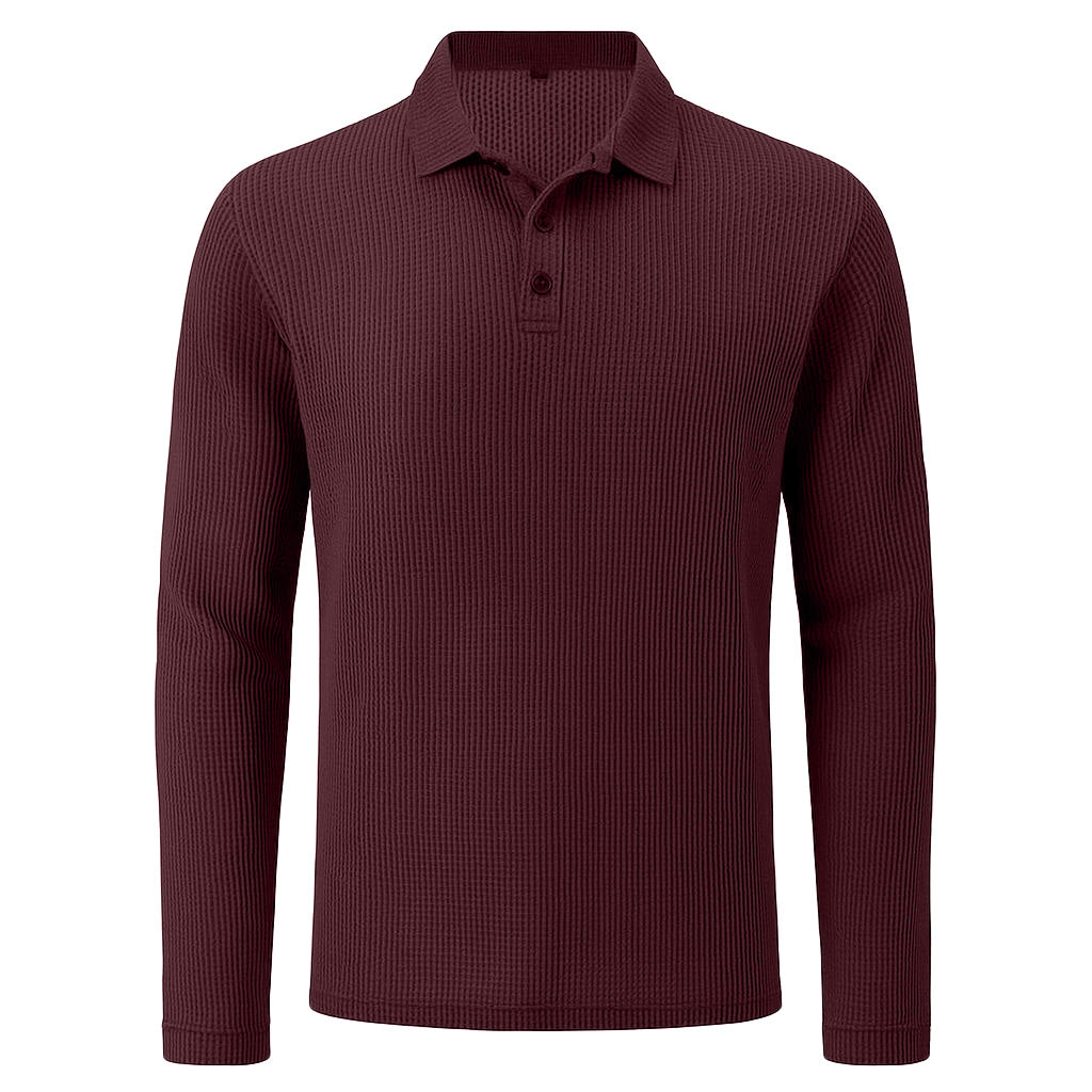 Hudson - Men's Ultra Comfortable Long Sleeve Polo Shirt