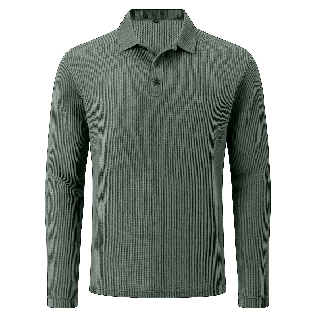 Hudson - Men's Ultra Comfortable Long Sleeve Polo Shirt