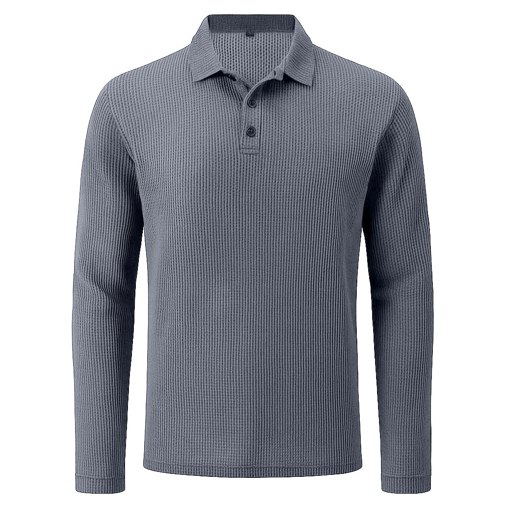 Hudson - Men's Ultra Comfortable Long Sleeve Polo Shirt